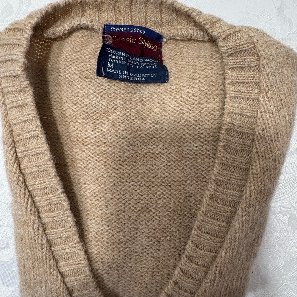 JCPenney Beige V-Neck Men's Sweater Vest - Picture 7 of 7